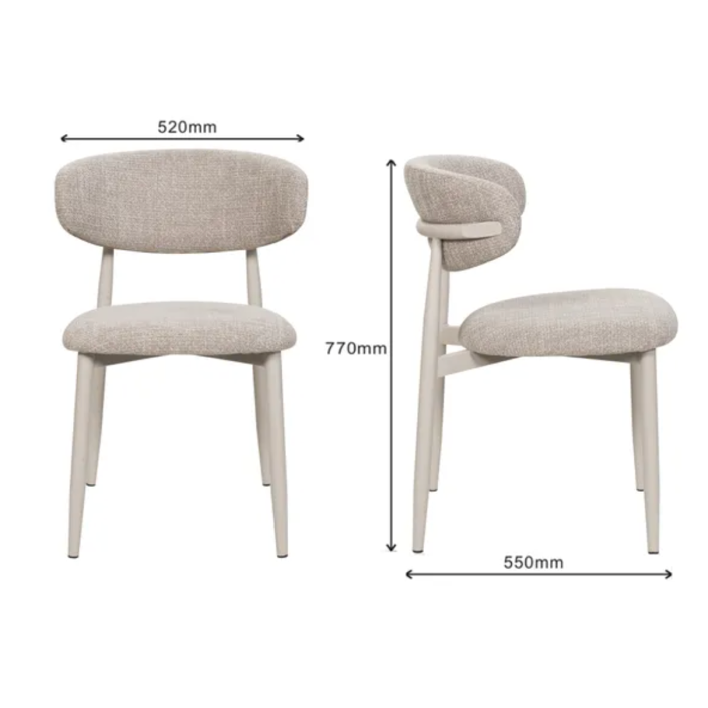 Indus Valley Cleo 6 Seater Dining Table with 6 Cleo Dining Chair