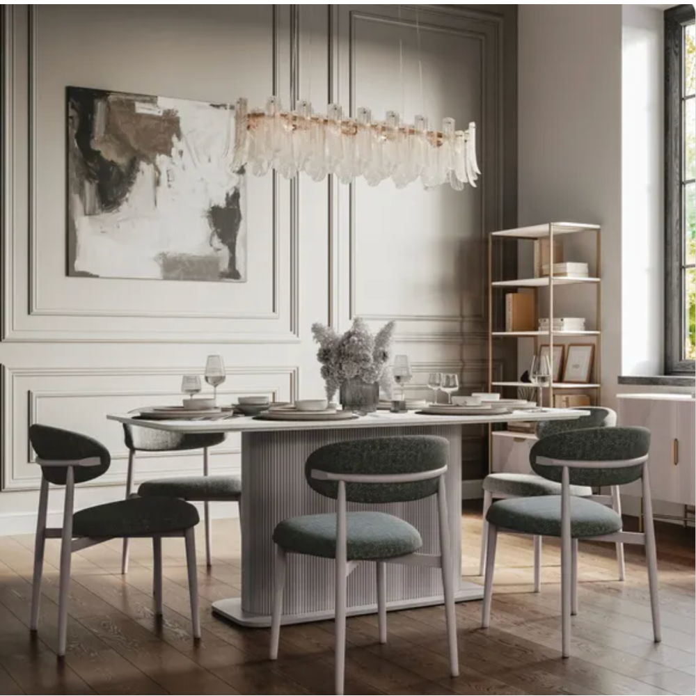 Indus Valley Cleo 6 Seater Dining Table with 6 Cleo Dining Chair