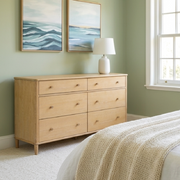 Willow washed oak 6 DRAWER WIDE CHEST