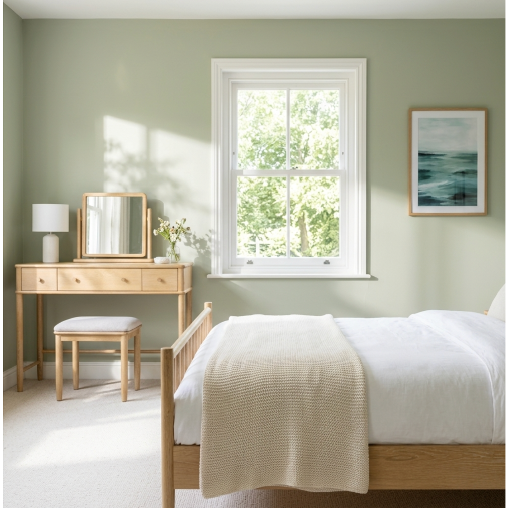 Willow washed oak dressing table and stool