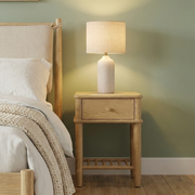 Willow washed oak 1 drawer bedside