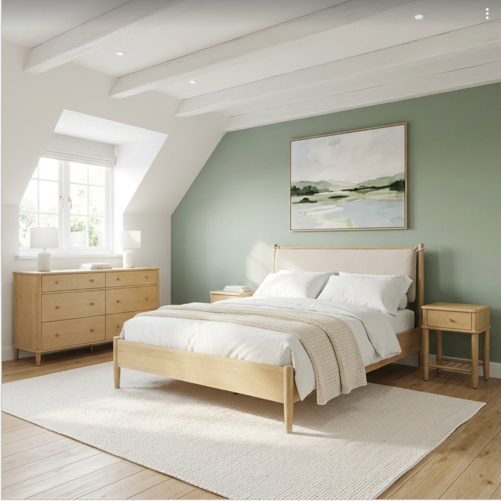 Willow washed oak 1 drawer bedside