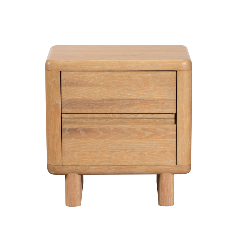 Flynn Washed oak 2 Drawer Bedside
