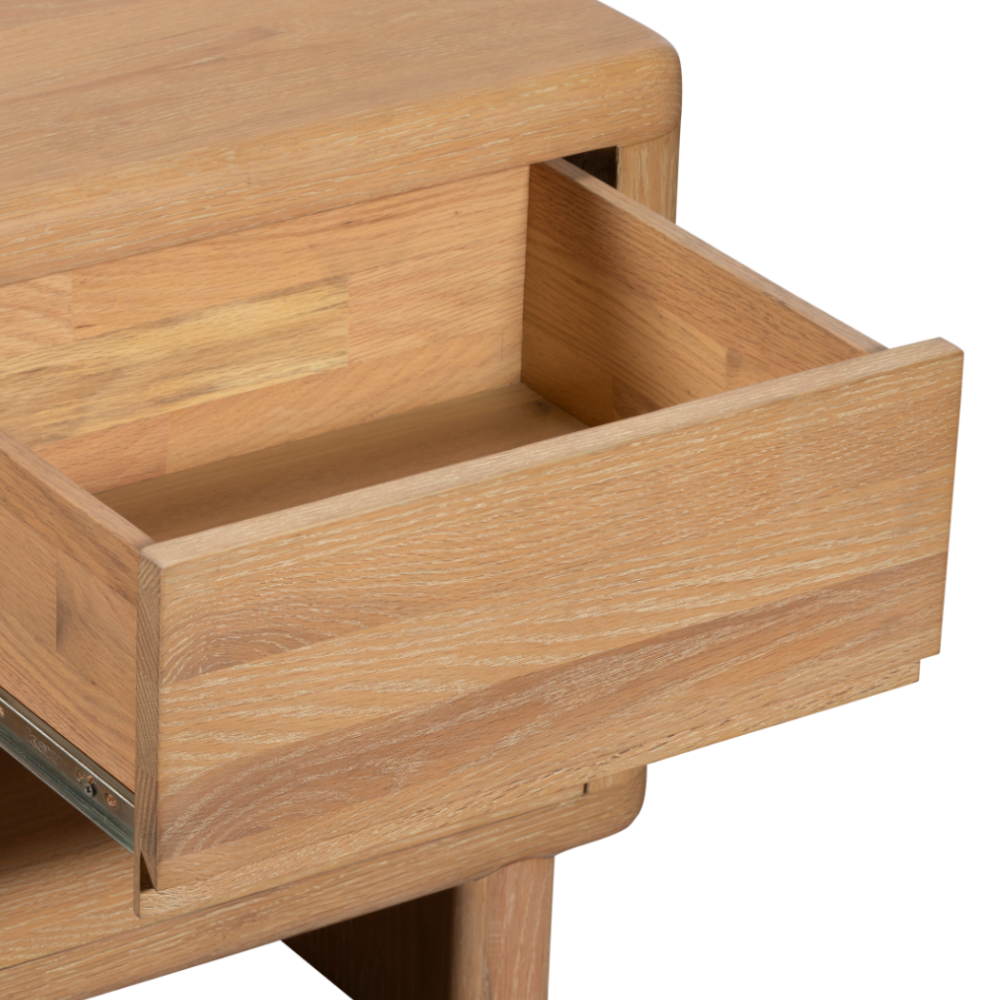 Flynn Washed oak 2 Drawer Bedside