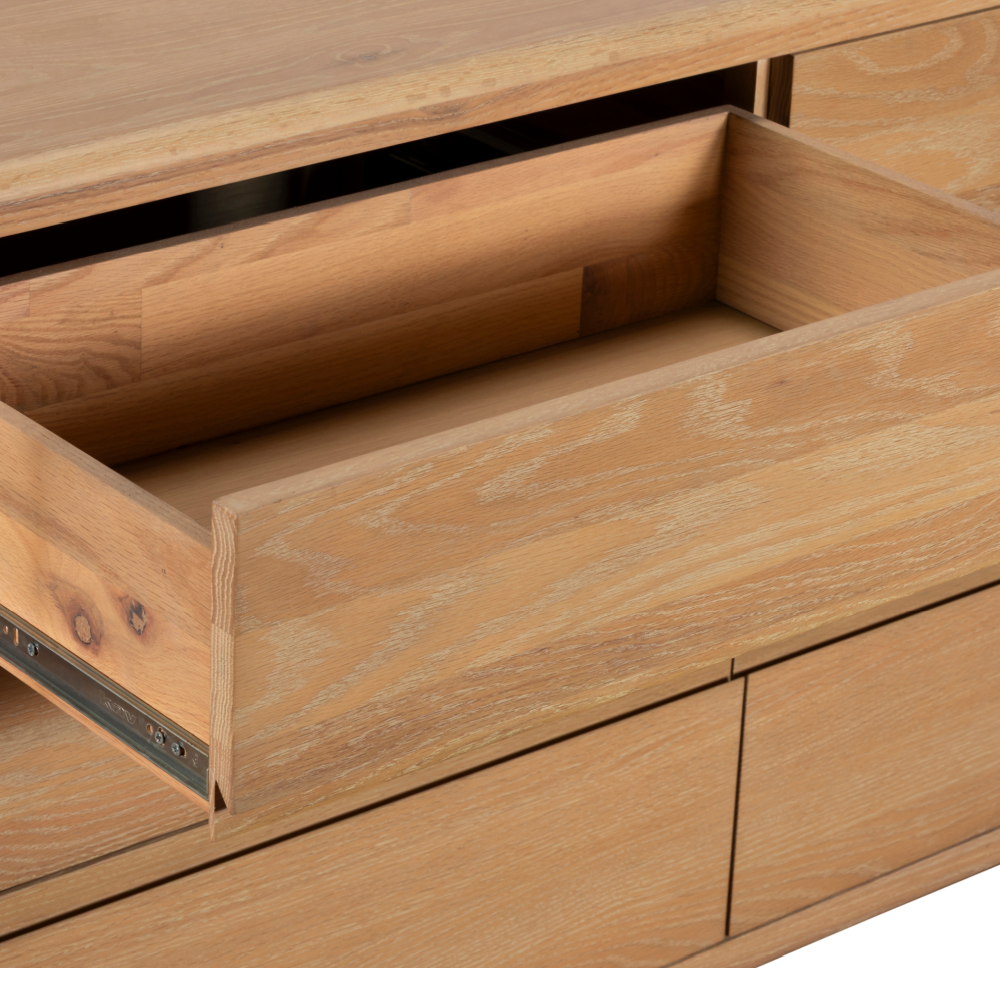 Flynn Washed oak 6 drawer wide chest
