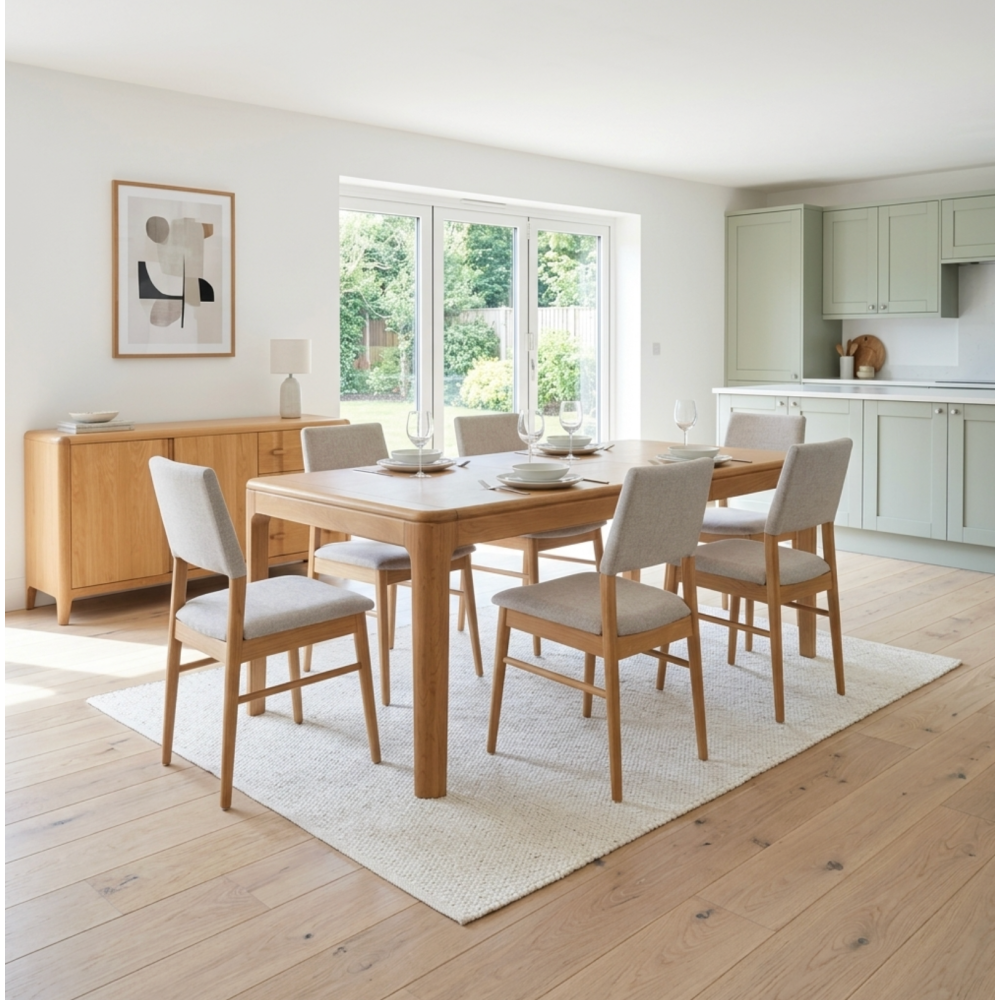 Set of 8 G-PLAN MADDISON UPHOLSTERED DINING CHAIR (WITH STRETCHER)