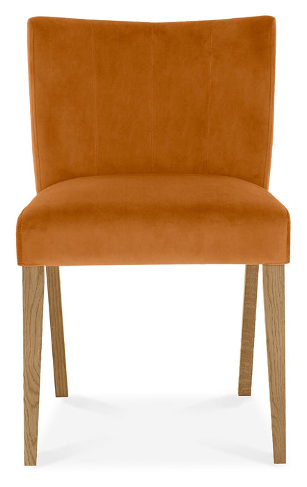 Turin Light Oak Low Back Uph Chair - Harvest Pumpkin Velvet Fabric