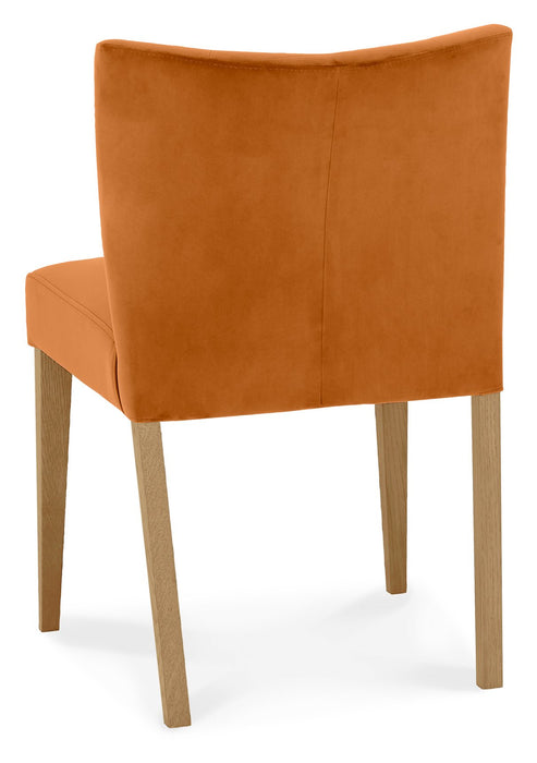 Turin Light Oak Low Back Uph Chair - Harvest Pumpkin Velvet Fabric