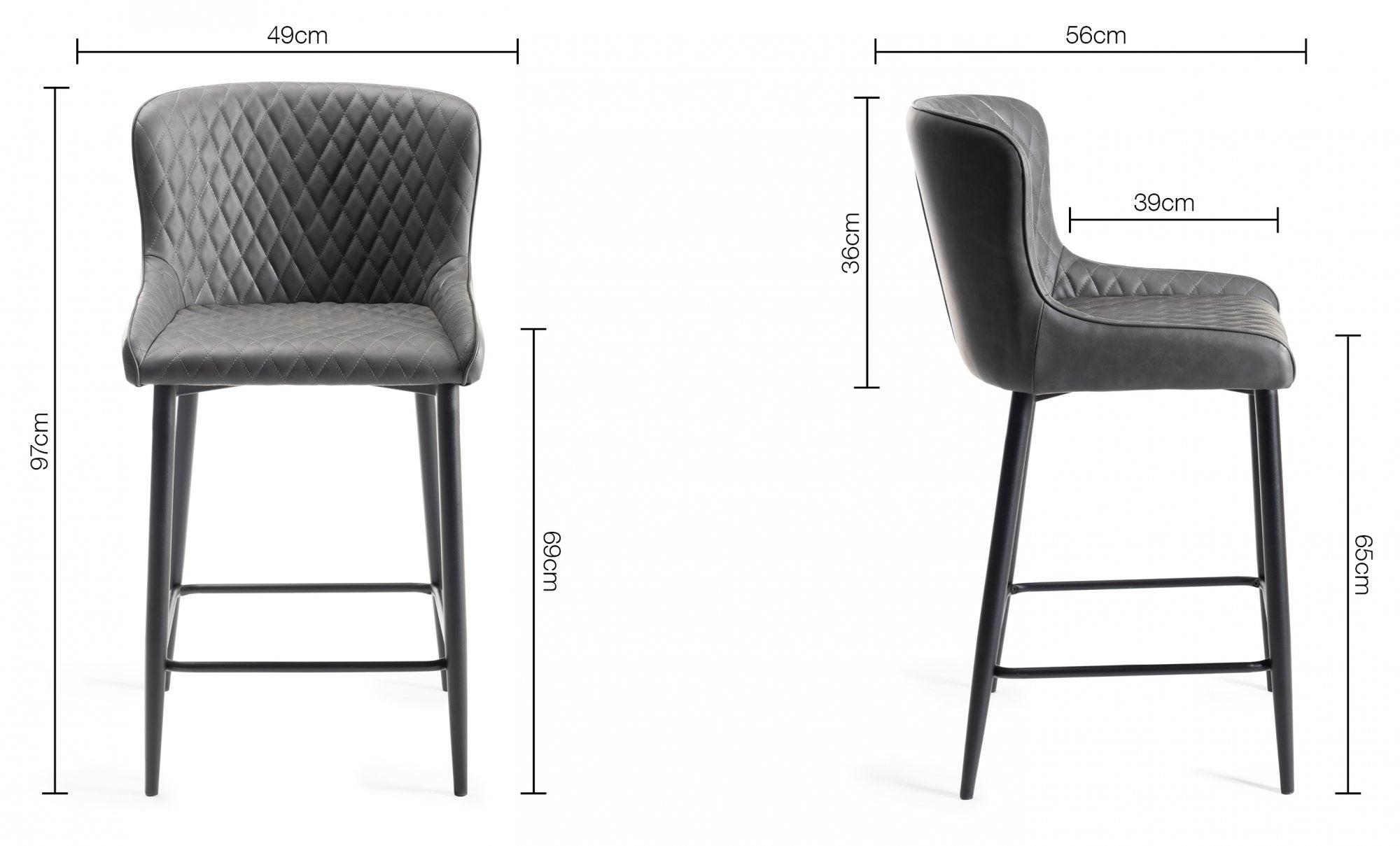 Cezanne Bar Stools- Fabric Chairs (4 colour options)