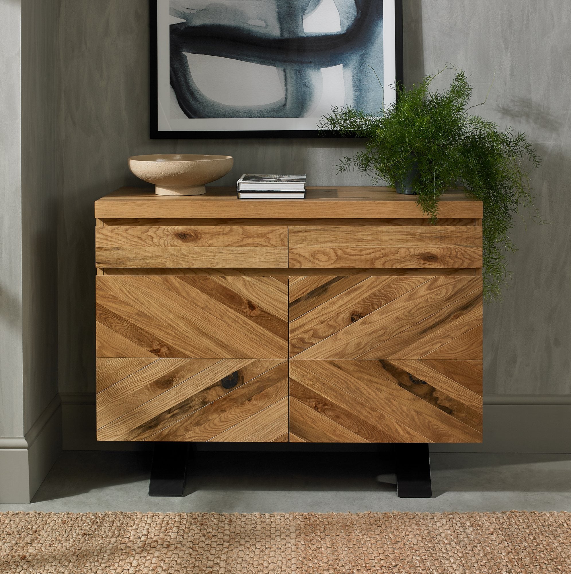 Ellipse  Oak Narrow Sideboard