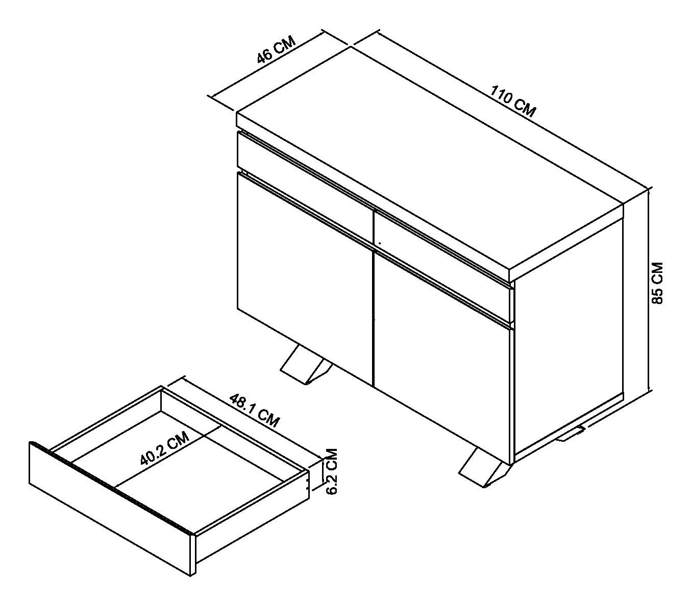 Ellipse  Oak Narrow Sideboard