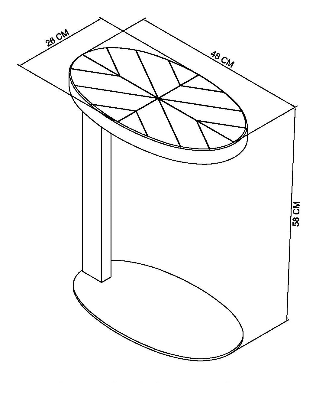 Ellipse Rustic Oak Sofa table