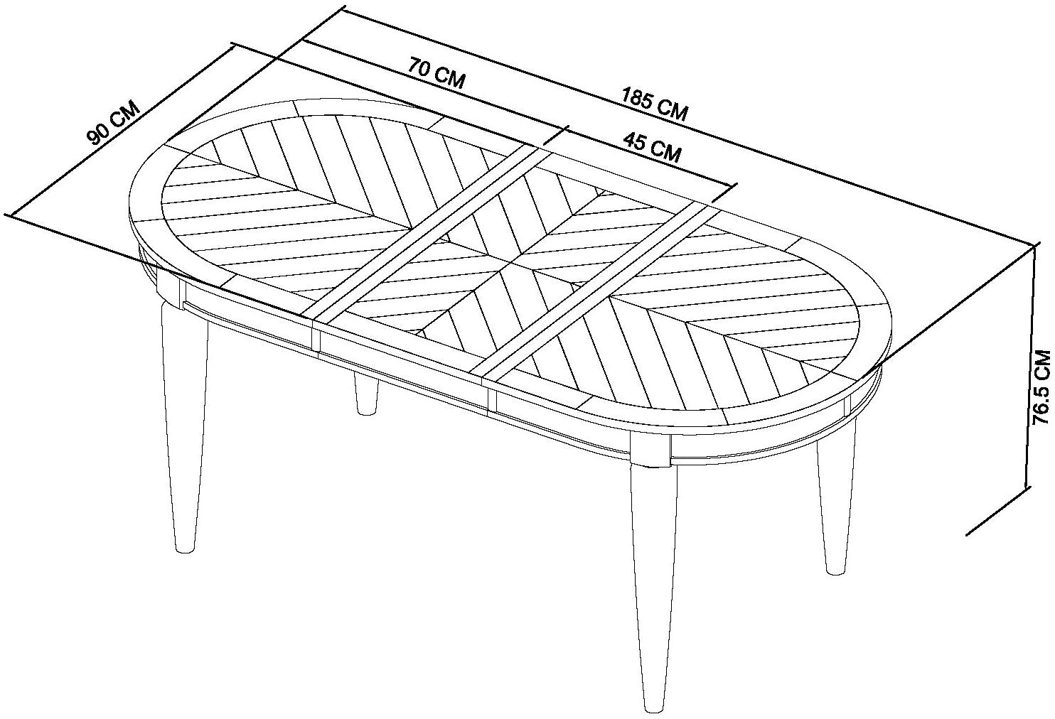 Monroe Silver Grey Oak Small Extendiing Table