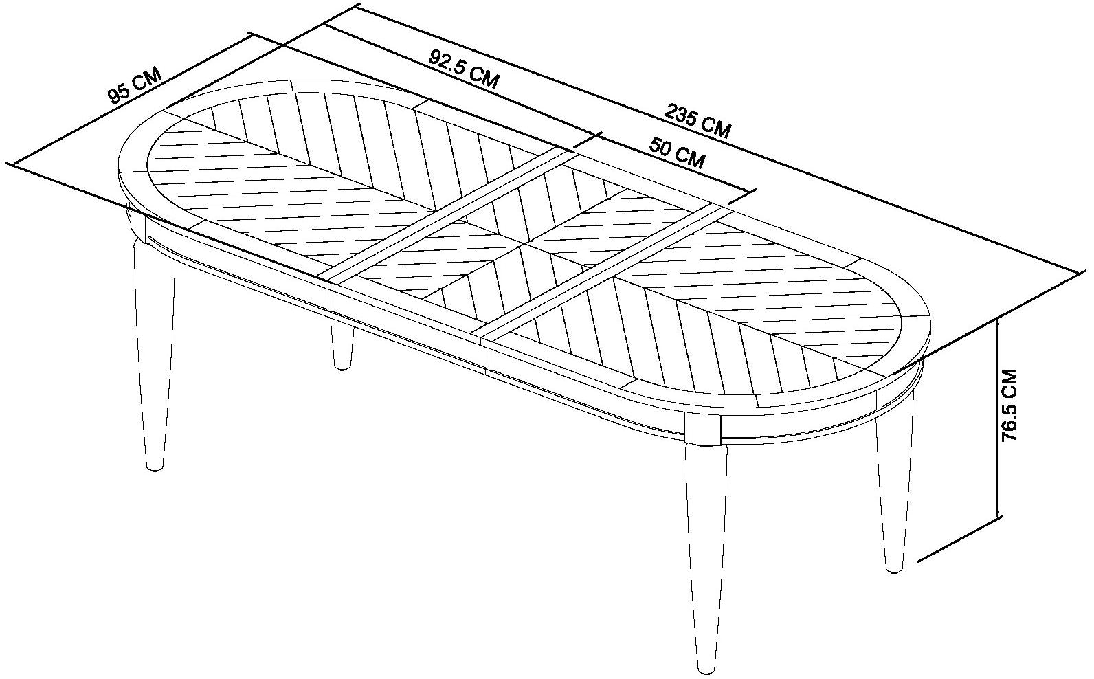 Monroe Silver Grey Oak Large Extendiing Table