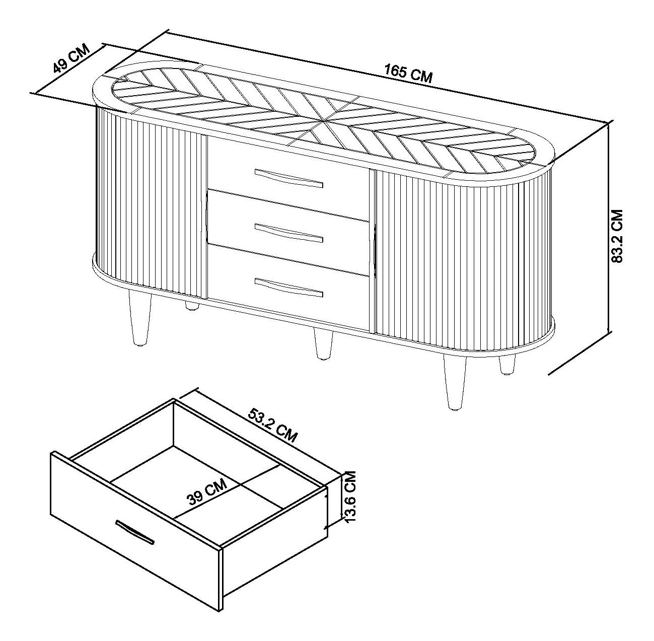 Monroe Silver Grey oak Larger Sideboard