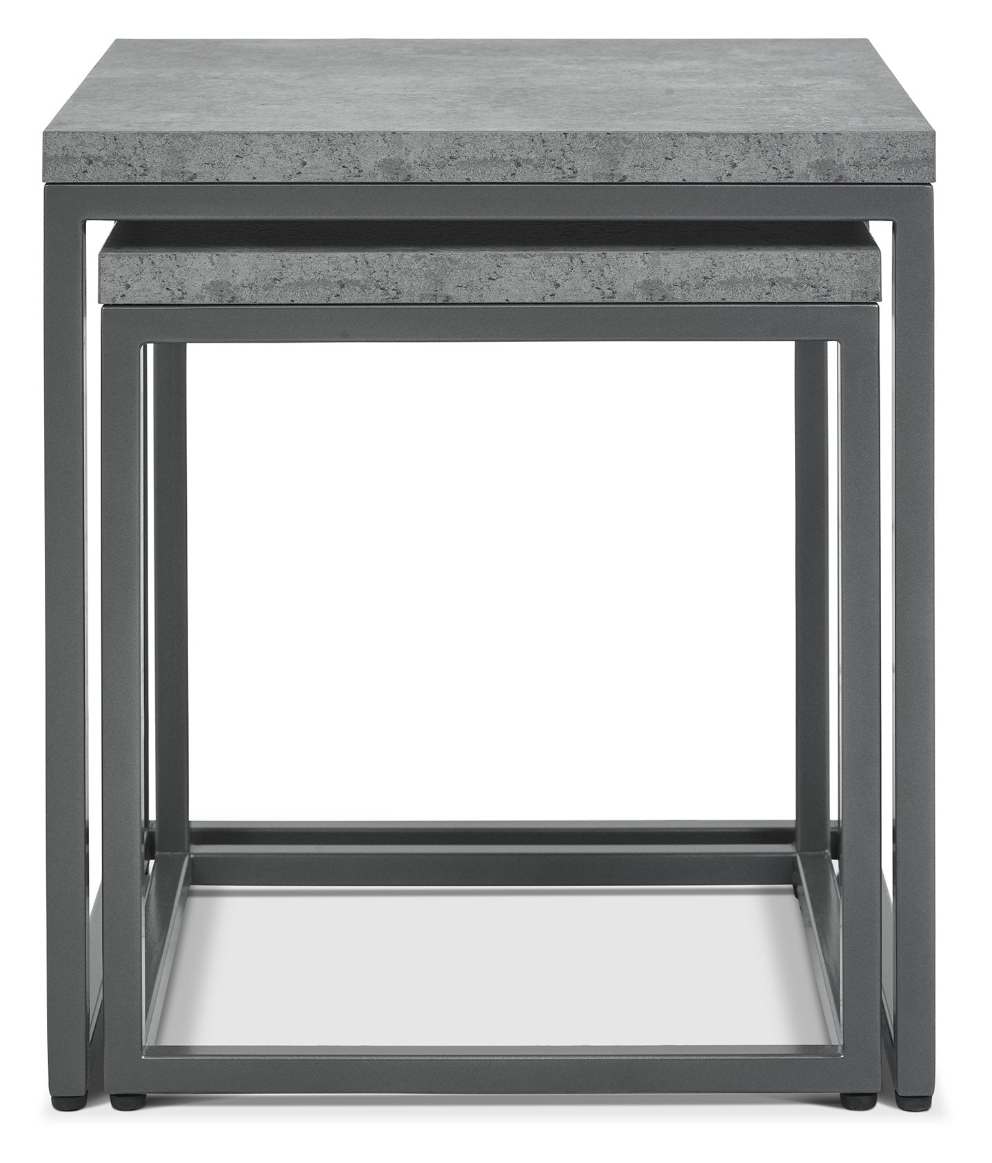 Renzo Zinc & Dark Grey Nest Of Lamp Tables