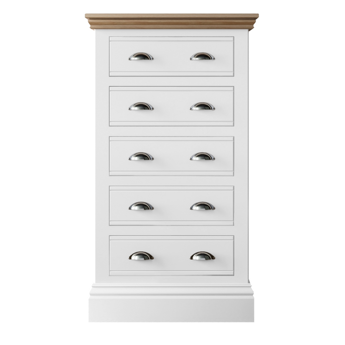 New England Painted 5 Drawer Wellington Chest