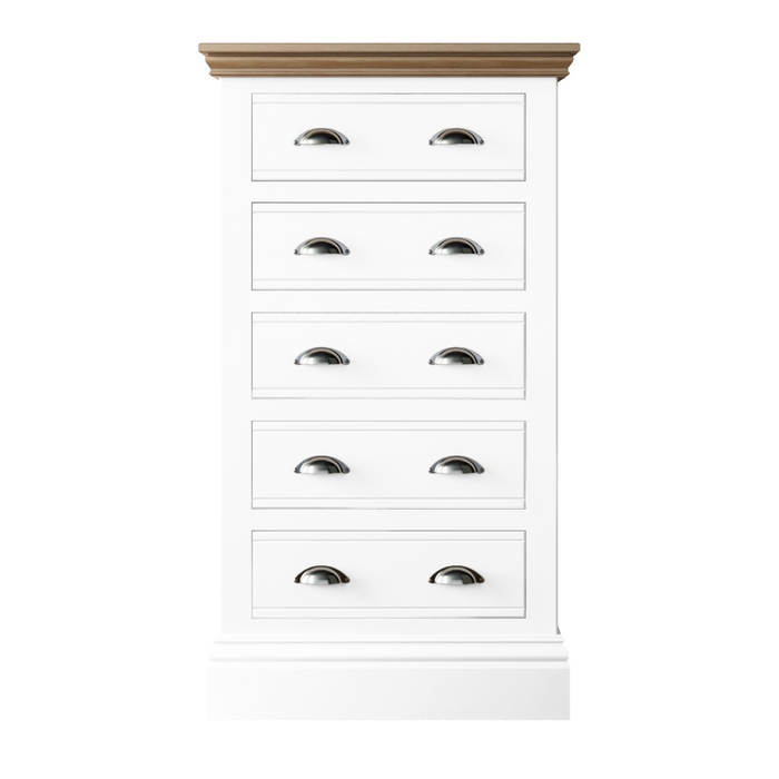 New England Painted 5 Drawer Wellington Chest