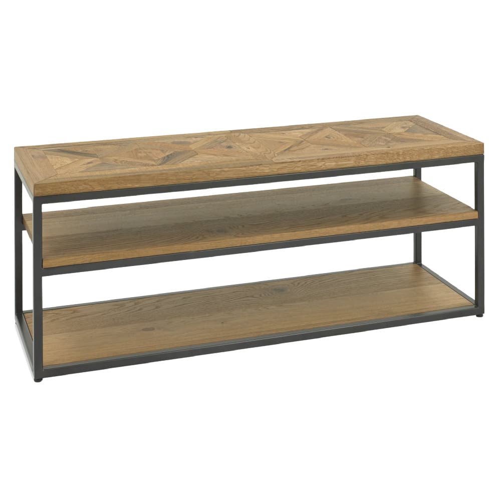 Indus Rustic Oak Open Entertainment Unit