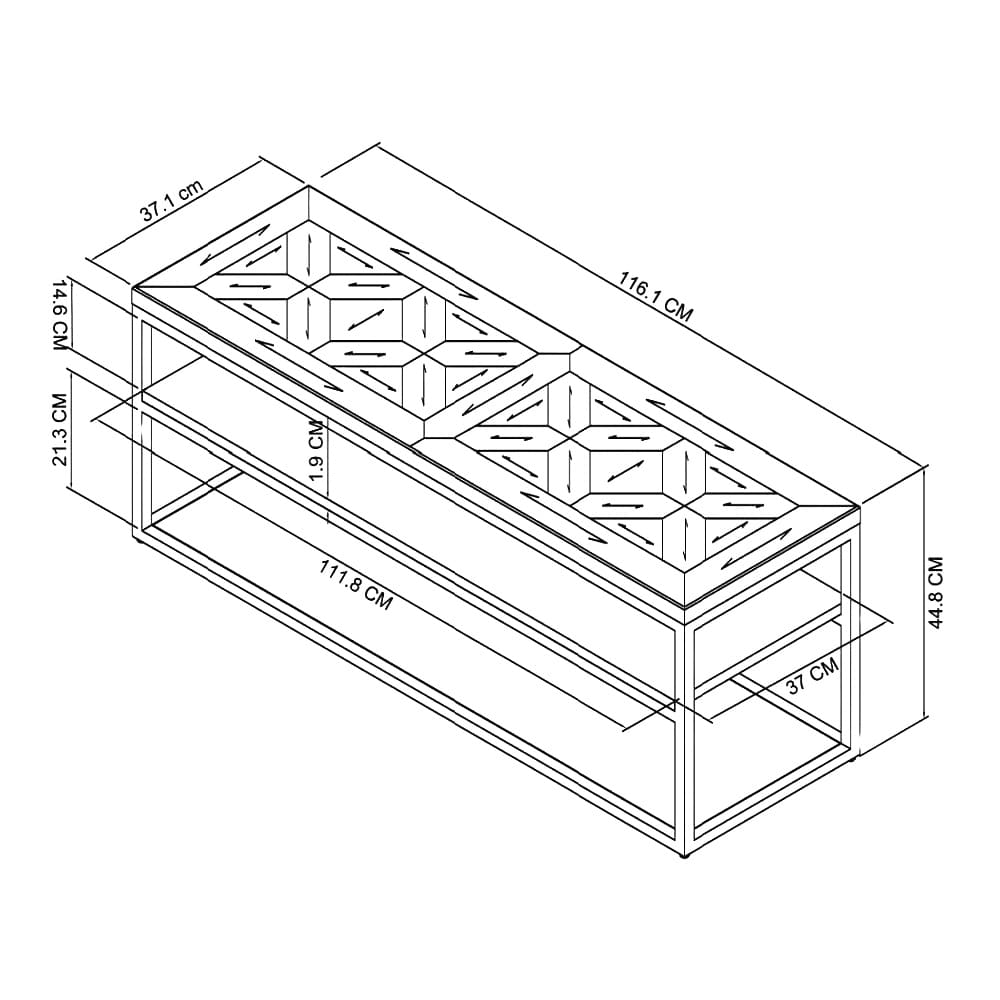 Indus Rustic Oak Open Entertainment Unit