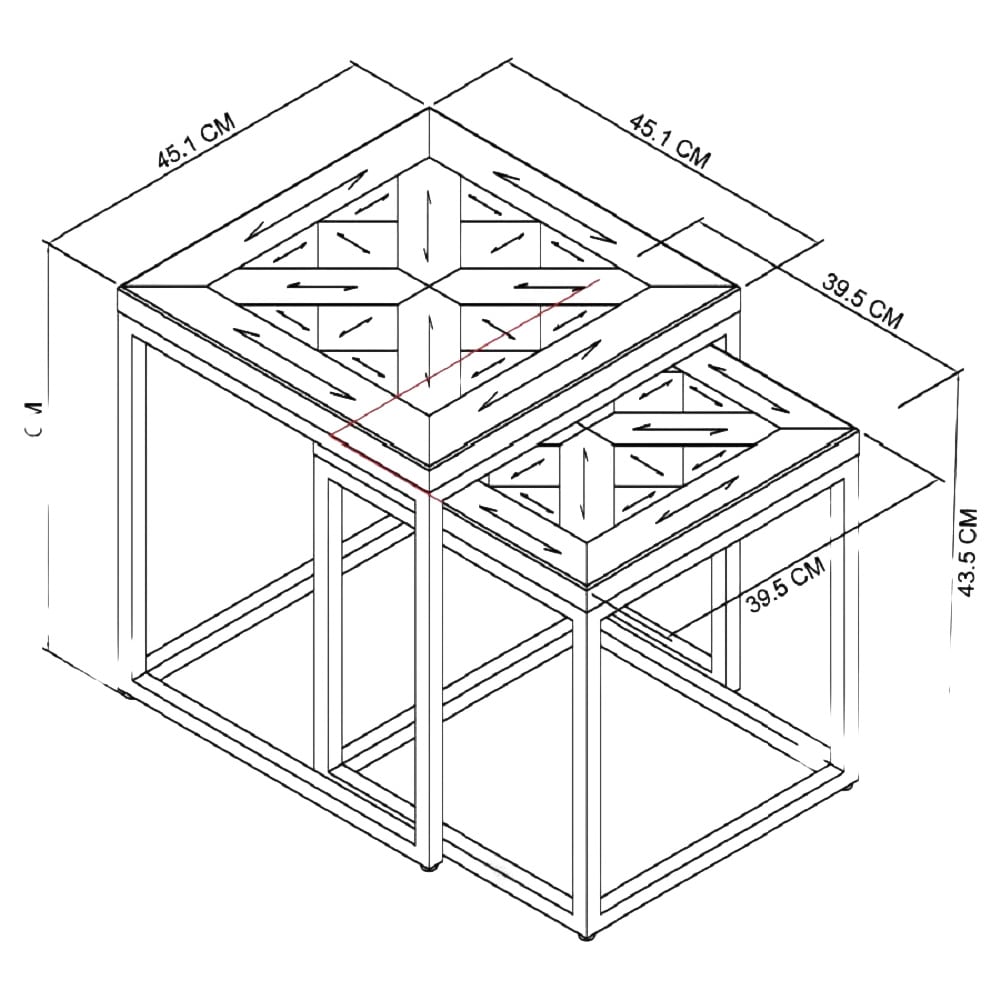Indus Rustic Oak Nest Of Tables