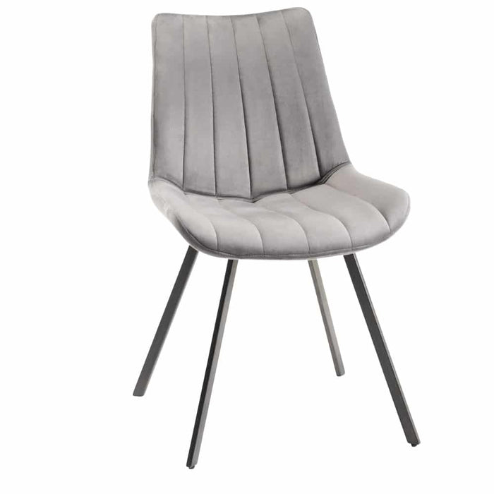 Fontana -  Velvet Fabric Chairs  Black Powder Coated Legs (5 Colour Option)