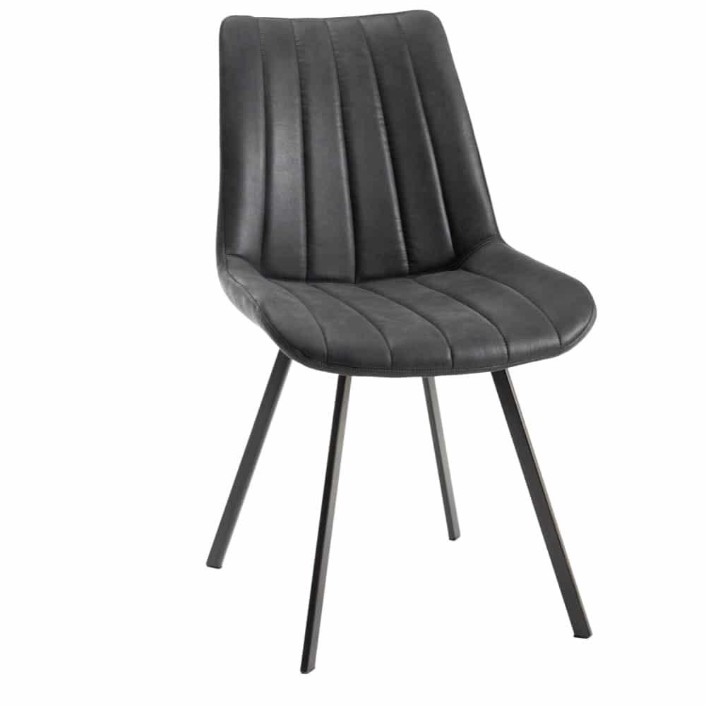 Fontana -  Velvet Fabric Chairs  Black Powder Coated Legs (5 Colour Option)