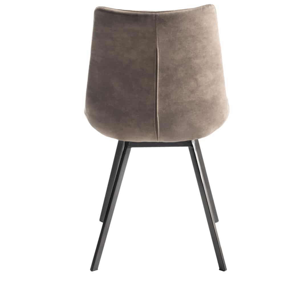 Fontana -  Velvet Fabric Chairs  Black Powder Coated Legs (5 Colour Option)