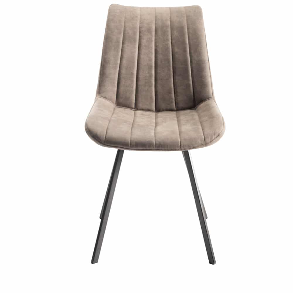 Fontana -  Velvet Fabric Chairs  Black Powder Coated Legs (5 Colour Option)