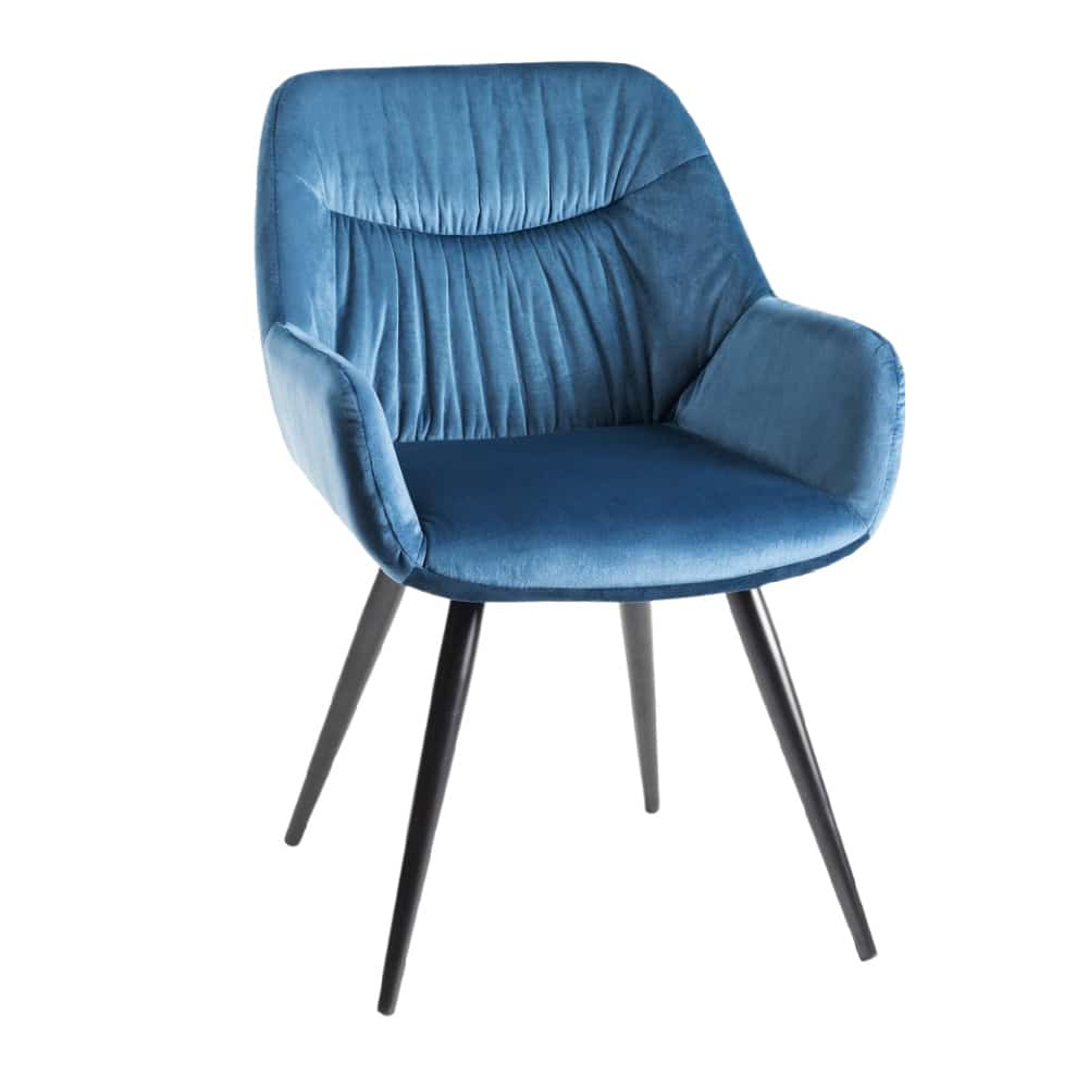 Dali - Velvet Fabric Chairs with Sand Black Powder Coated Legs (3 Colour options)