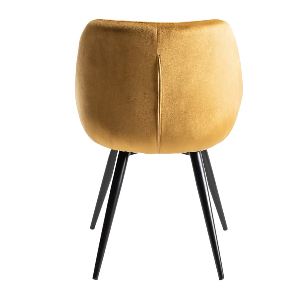 Dali - Velvet Fabric Chairs with Sand Black Powder Coated Legs (3 Colour options)
