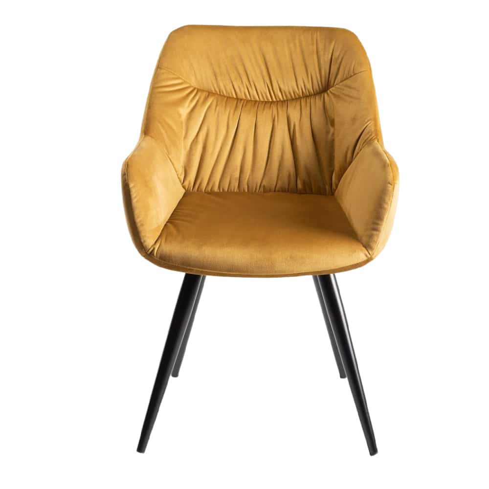 Dali - Velvet Fabric Chairs with Sand Black Powder Coated Legs (3 Colour options)