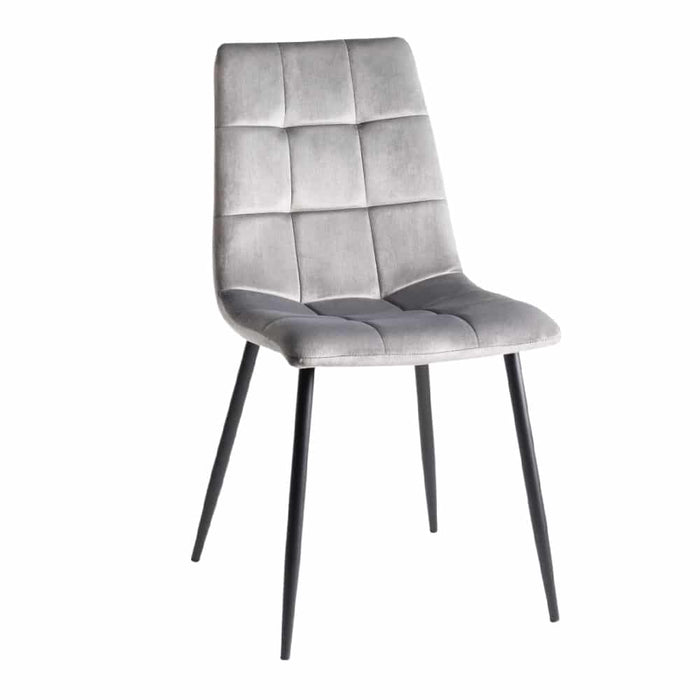 Mondrian Velvet Fabric Chairs with Sand Black Powder Coated Legs (4 Colour options)