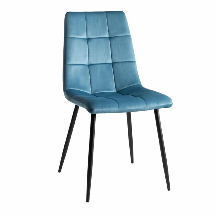 Mondrian Velvet Fabric Chairs with Sand Black Powder Coated Legs (4 Colour options)