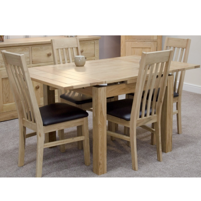 Opus Solid Oak Small Draw Leaf Extending Dining Table