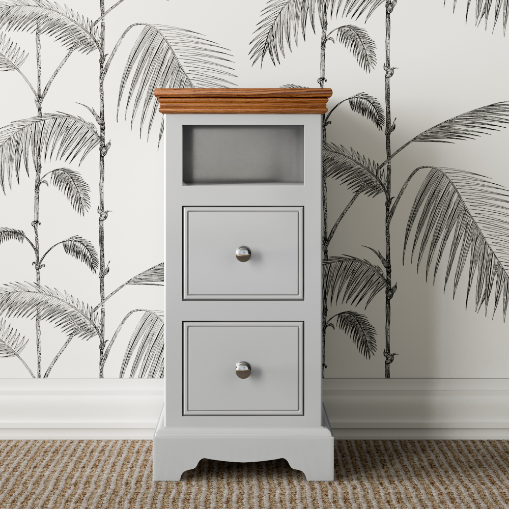 Inspiration Narrow Open Shelf 2 Drawer Bedside