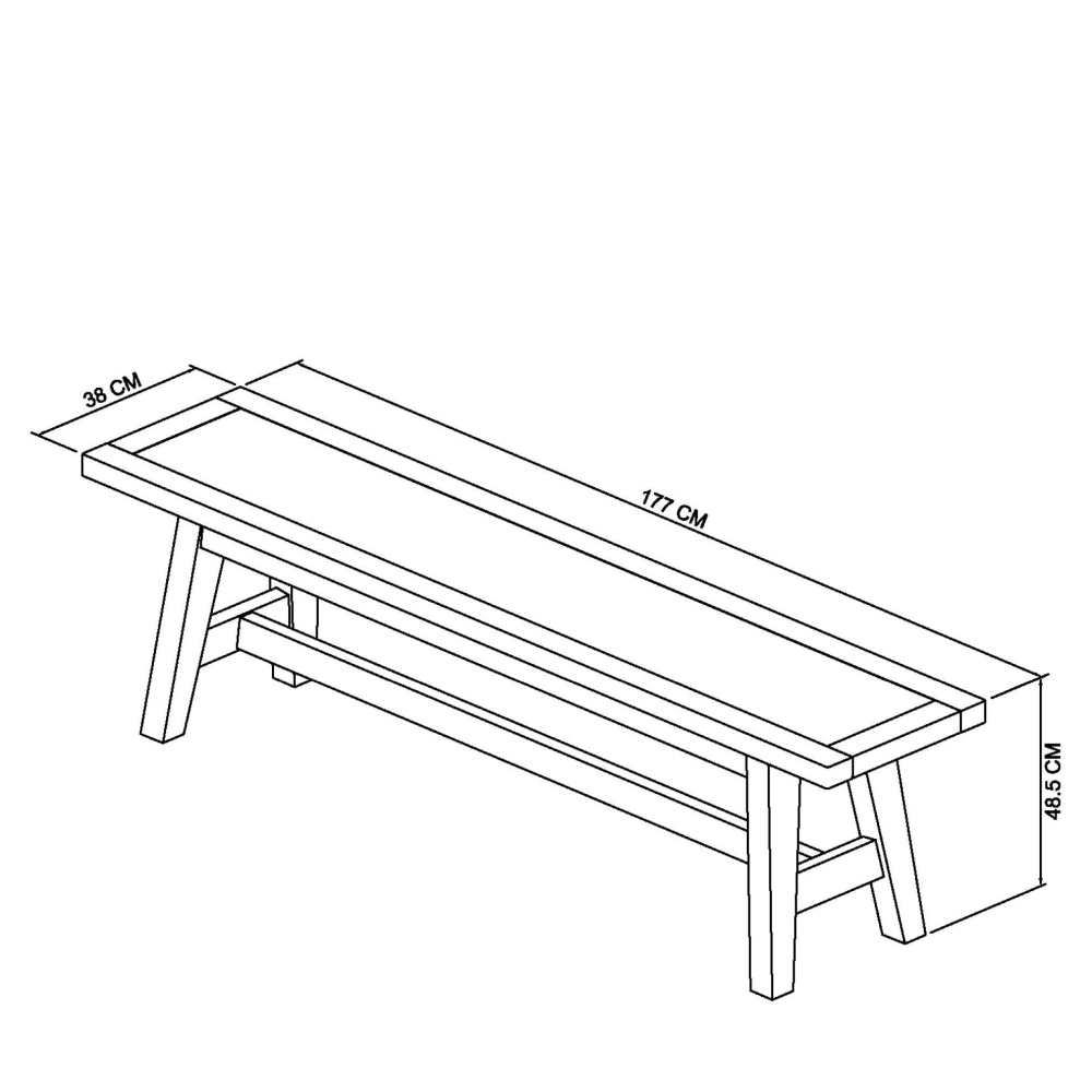 Camden Weathered Oak & Peppercorn Small Bench