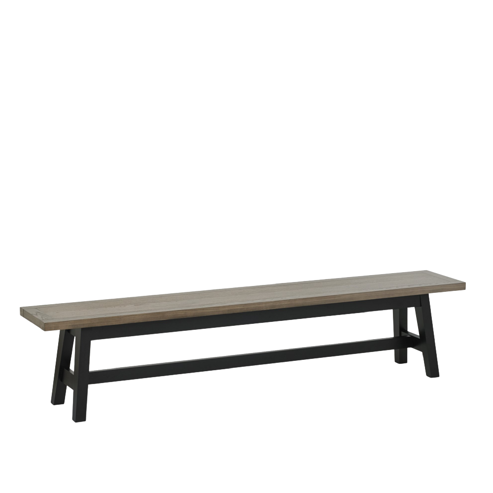 Camden Weathered Oak & Peppercorn large Bench