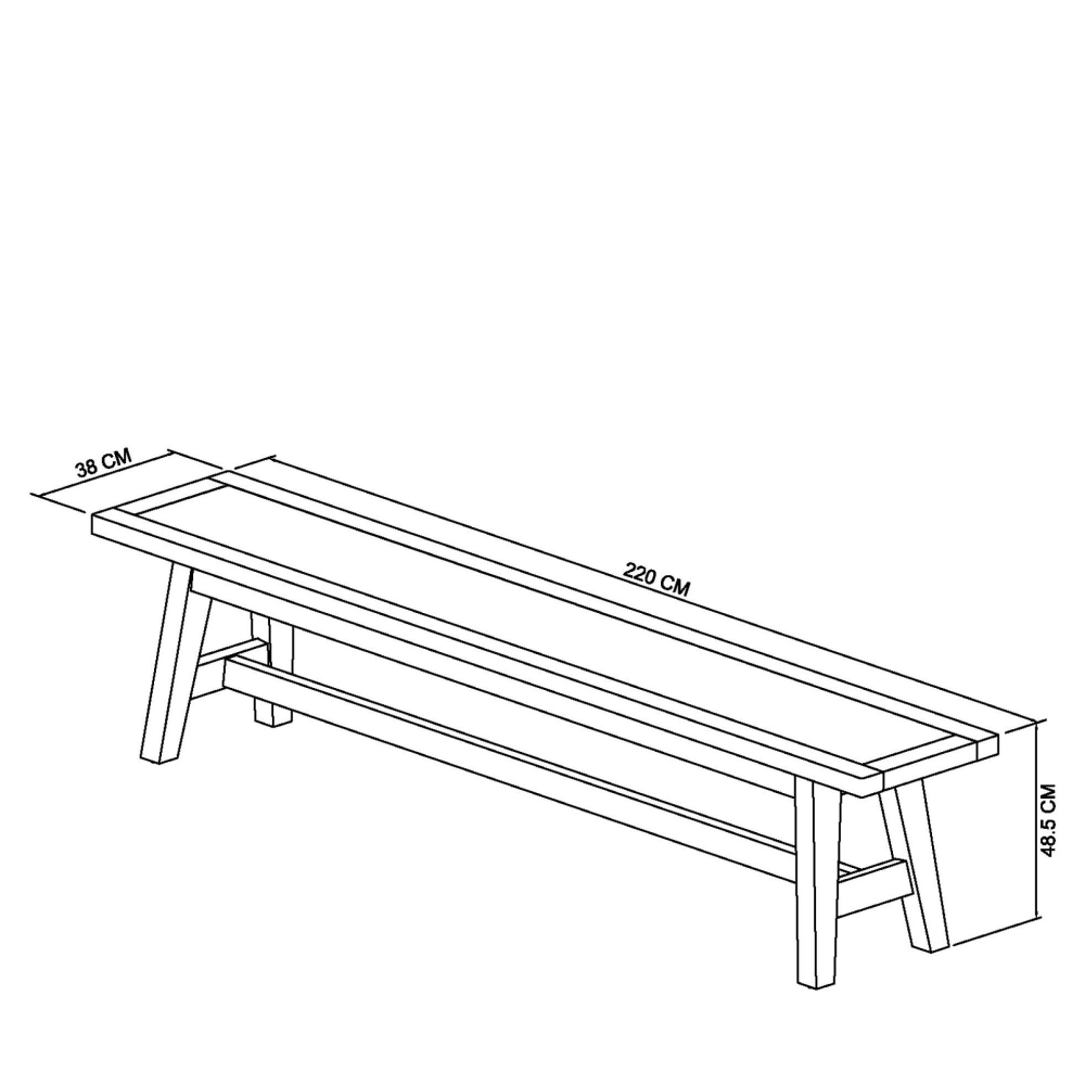 Camden Weathered Oak & Peppercorn large Bench