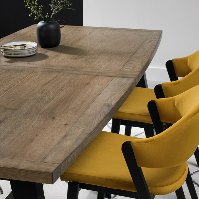 Camden Weathered Oak & Peppercorn 4-6 Seater Dining Table