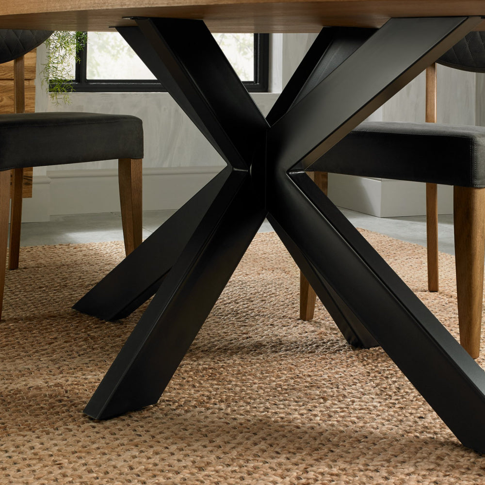 Ellipse Rustic Oak 6 Seater Dining Table