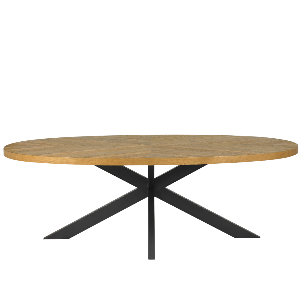 Ellipse Rustic Oak 8 Seater Dining Table