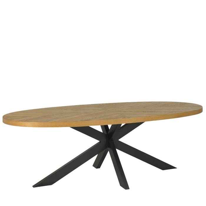 Ellipse Rustic Oak 8 Seater Dining Table