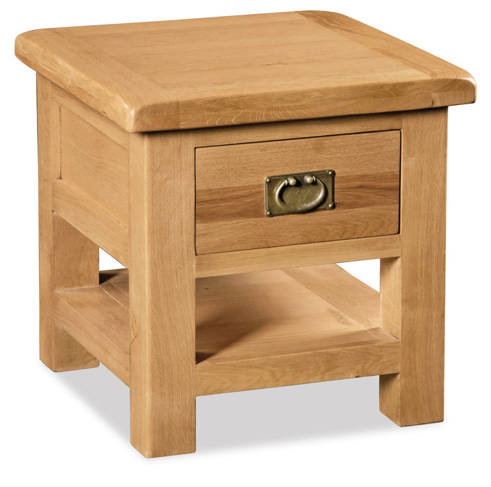 Wiltshire oak lamp table with drawer