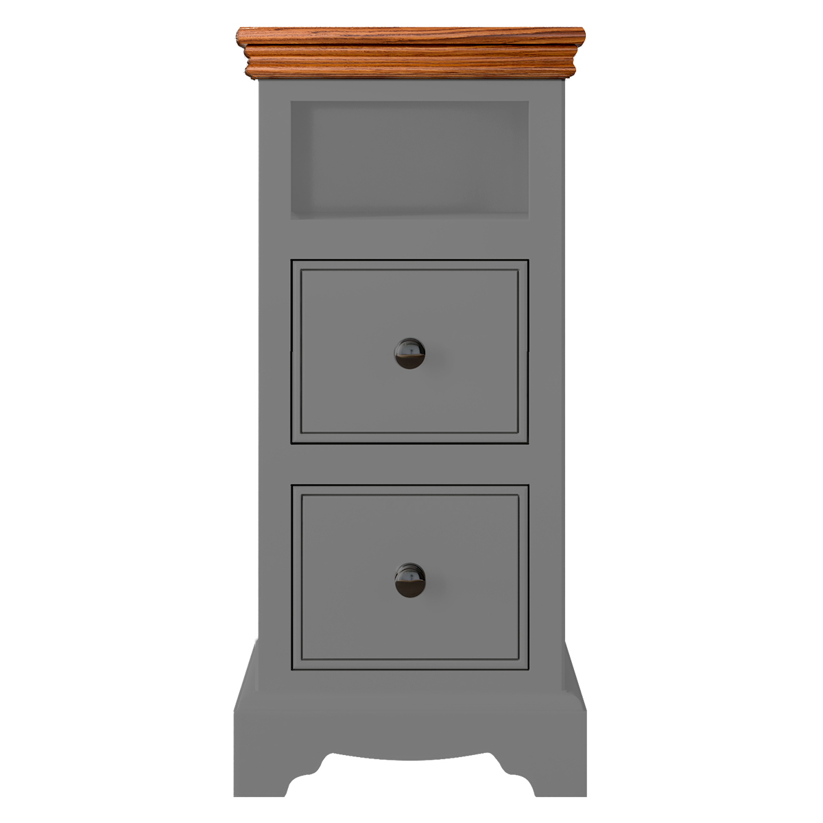 Inspiration Narrow Open Shelf 2 Drawer Bedside