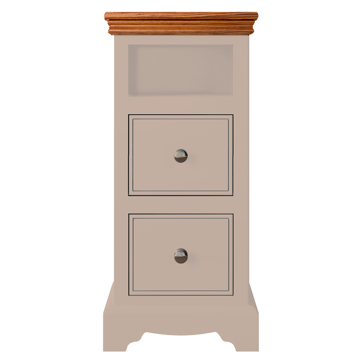 Inspiration Narrow Open Shelf 2 Drawer Bedside