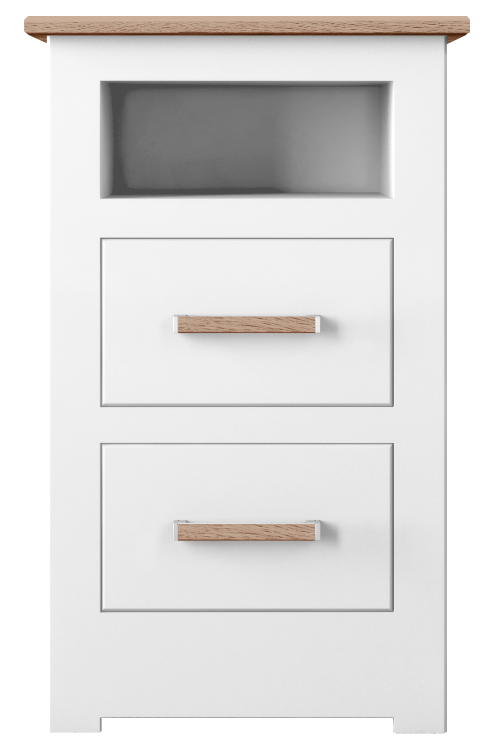 Modo Painted 2 Drawer Open Shelf Bedside