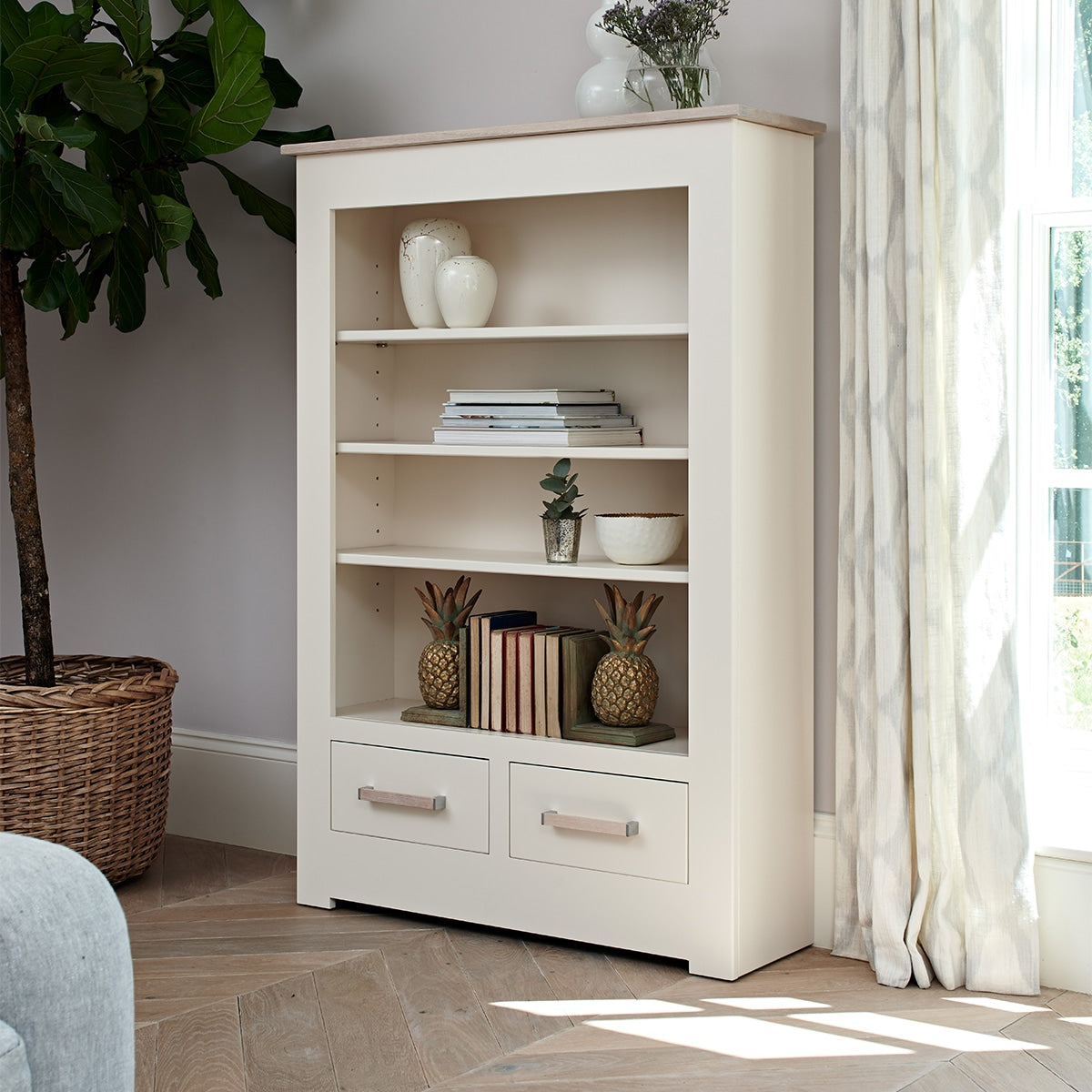 Modo Painted Bookcase with Lower Cupboard