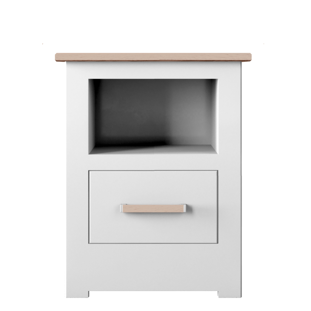 Modo Painted 1 Drawer Open Shelf Bedside