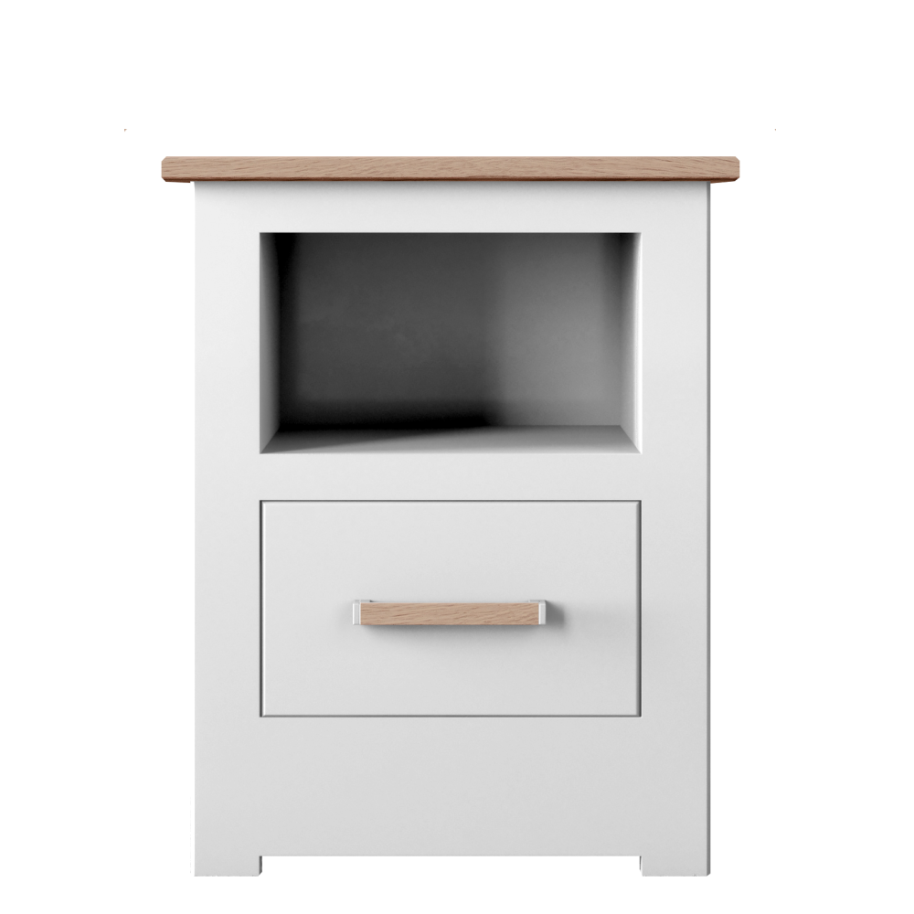 Modo Painted 1 Drawer Open Shelf Bedside